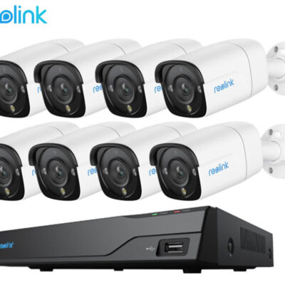 Reolink NVS16-12MB8 varnostni komplet, 1x NVR snemalna enota (4TB) + 8x IP kamere NVC-B12M, 12MP Ultra HD+, zaznavanje gibanja, IR LED, dvosmerna komunikacija, aplikacija, IP67