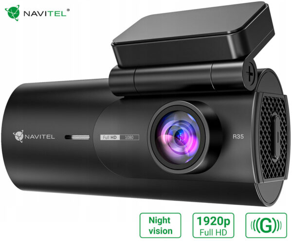 NAVITEL R35 avto kamera, Full HD 1080p, G-senzor, 135° snemalni kot, WiFi, aplikacija, darilni bon, črna