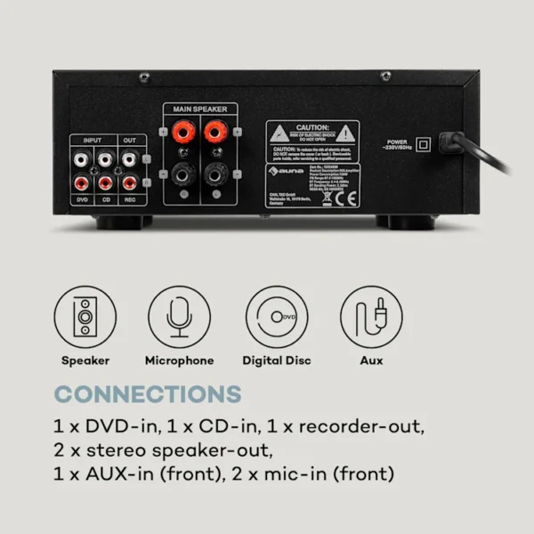 Auna AMP-5 BT HiFi ojačevalnik - Image 6