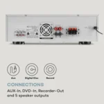 Auna AMP-218 BT, digitalni prostorski ojačevalnik, 5.1, 2 x 120 W, 3 x 50 W, RMS, BT, srebrne barve - Image 6