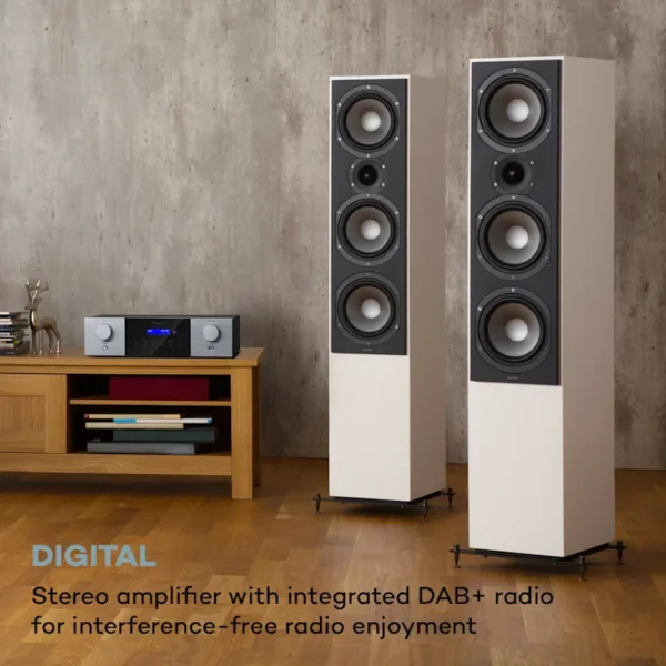Auna AMP-4000 DAB, Hifi-stereo ojačevalnik, srebrne barve - Image 2