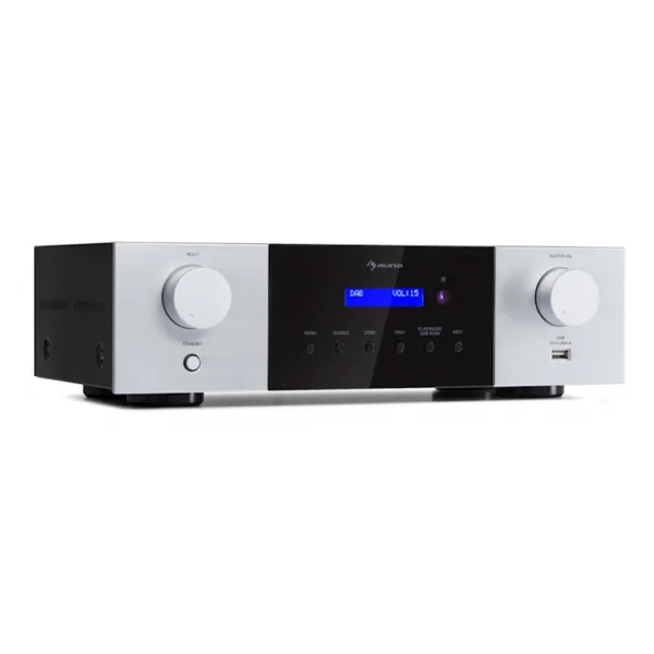Auna AMP-4000 DAB, Hifi-stereo ojačevalnik, srebrne barve