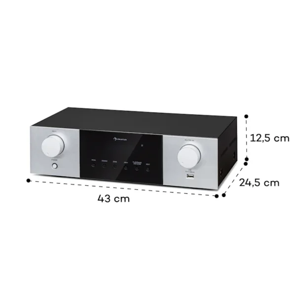 Auna AMP-4000 DAB, Hifi-stereo ojačevalnik, srebrne barve - Image 7