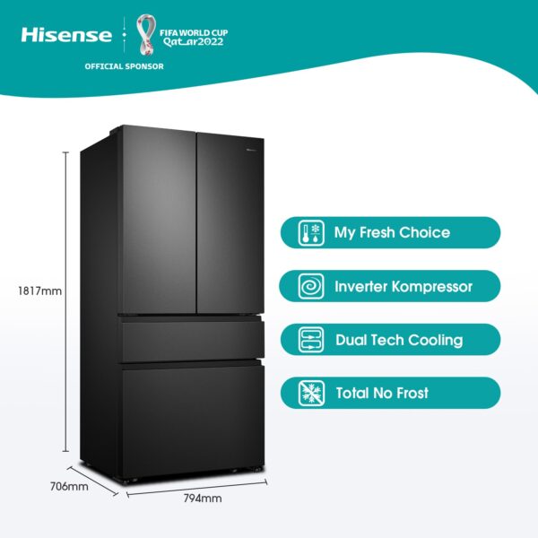 Hisense RF540N4SBF2 ameriški hladilnik črn, 480l - Image 5