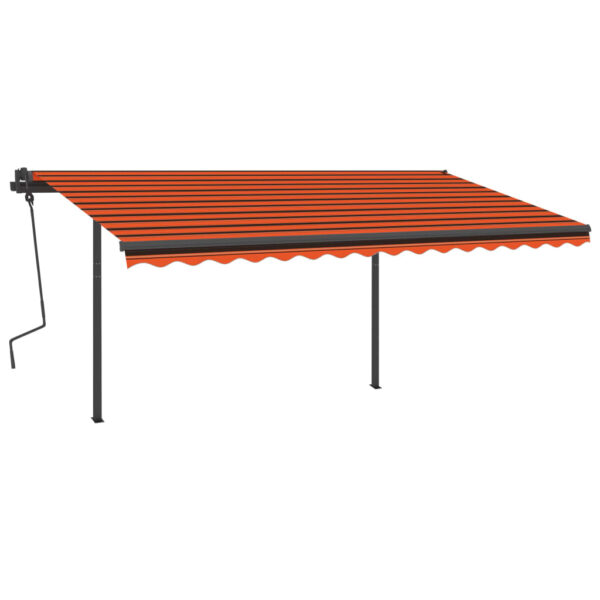 Avtomatsko zložljiva tenda s stebrički 4,5x3,5 m oranžna/rjava - Image 2