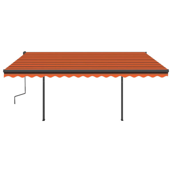 Avtomatsko zložljiva tenda s stebrički 4,5x3,5 m oranžna/rjava - Image 3