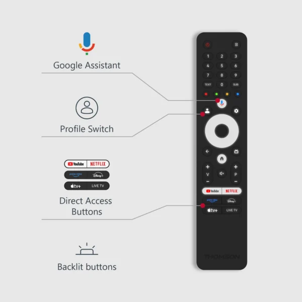 THOMSON 65QG7C14 65'' QLED PRO 144Hz, HDR10 Google TV - Image 5