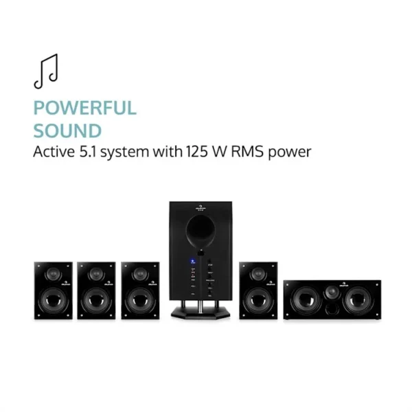 Auna Areal 525 BK 5.1 Surround Sound sistem aktivnih zvočnikov 95 RMS (črne barve)