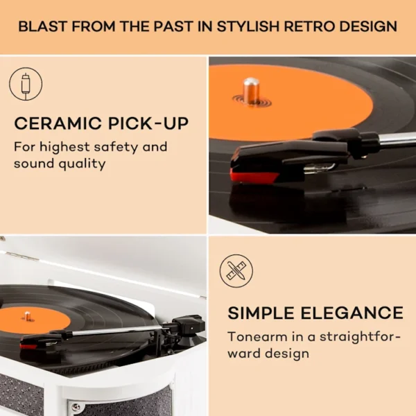 Auna Belle Epoque 1908 DAB Retro stereo sistem (beli les) - Image 5
