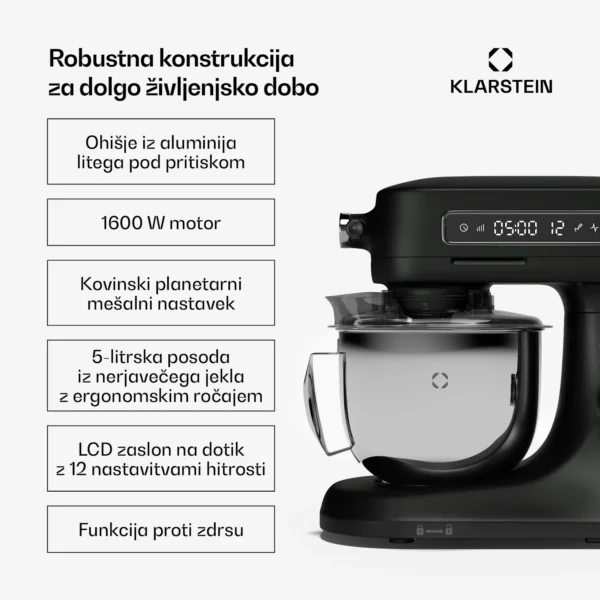 Klarstein Chiara kuhinjski robot, 1600 W (črn) - Image 2