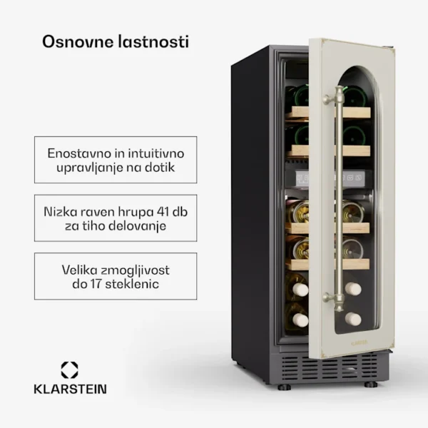 Klarstein Vinovilla Victoria 17 Duo hladilnik za vino (kremna barva) - Image 2