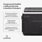 Klarstein PolarForce 50L kompresorski hladilnik in zamrzovalnik (črn) - Image 2