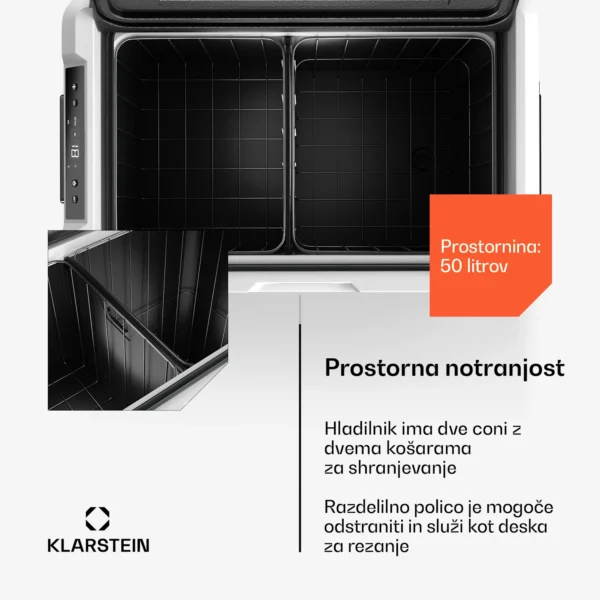 Klarstein PolarForce 50L kompresorski hladilnik in zamrzovalnik (črn) - Image 3