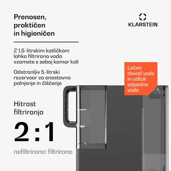 Klarstein VitalPour vodni filter, 5-stopenjski filter, reverzna osmoza, 5l rezervoar - Image 5