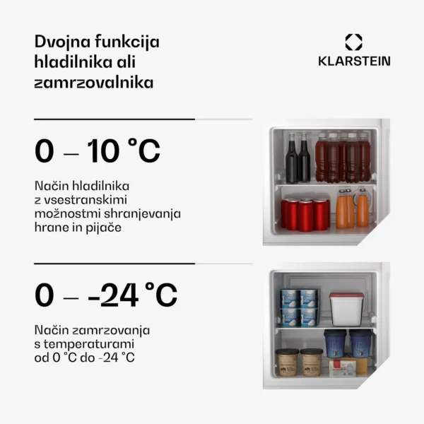 Klarstein Irene Retro hladilnik z zamrzovalnikom, 31 litrov (rdeč) - Image 2