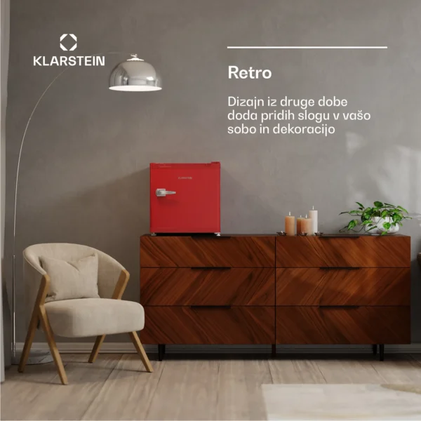 Klarstein Irene Retro hladilnik z zamrzovalnikom, 31 litrov (rdeč) - Image 3