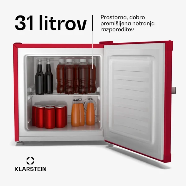 Klarstein Irene Retro hladilnik z zamrzovalnikom, 31 litrov (rdeč) - Image 6