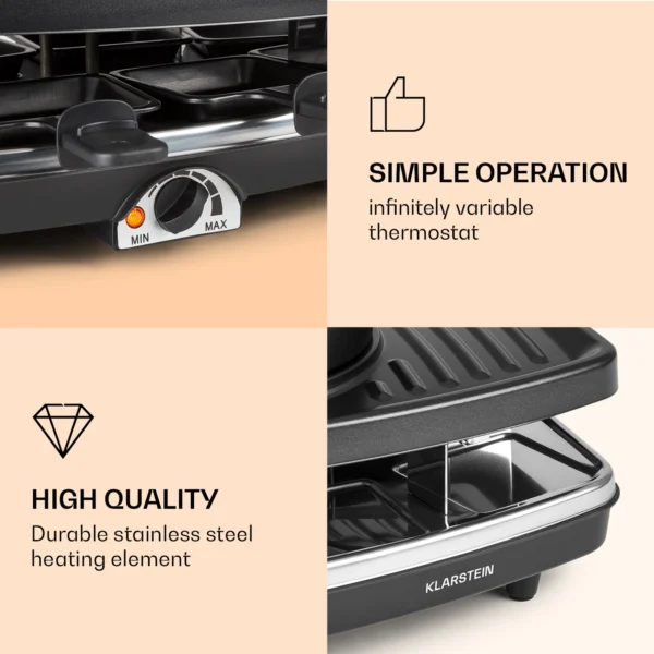 Klarstein Entrecote,1100 W, 8 Oseb, Raclette Žar, fondi - Image 4