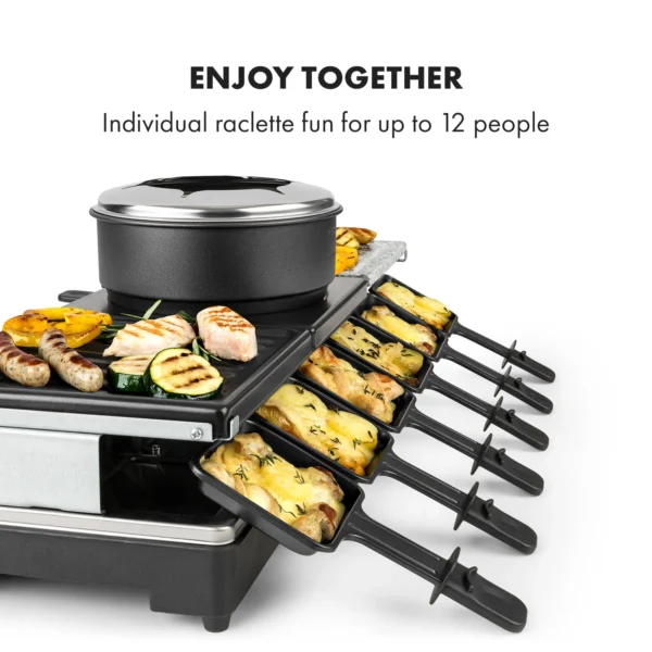 Klarstein Fonduelette XL 3 v 1 raclette žar & fondue - Image 5