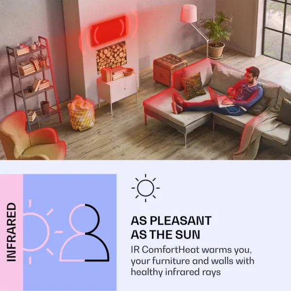Klarstein Geometric Mojave 1000 pametni grelnik 2 v 1 (120 x 60 cm, 1000W, ambient light) - Image 5