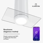Klarstein Beretta Premium, otočna napa, 544 m³/h, aparat, odsesavanje/recirkulacija, LED, filter z aktivnim ogljem (bela) - Image 2
