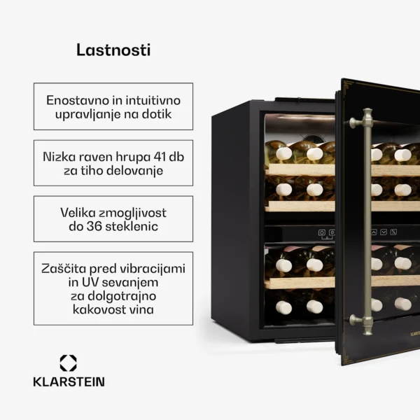 Klarstein Vinsider Victoria 36 vgradna vitrina za vino (črna) - Image 2