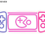 FOREVER Console NEON LED luč, dekorativna, prilagodljiva svetlost, napajanje na USB, stikalo za vklop / izklop, 580x250mm, modra, rdeča, roza