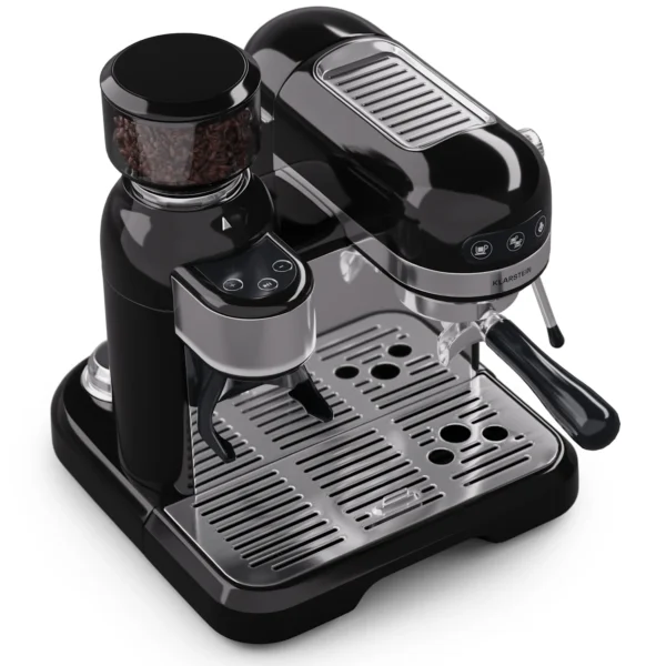 Klarstein Bella Café retro espresso aparat za kavo z mlinčkom (črna)
