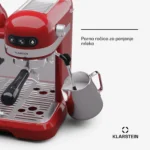 Klarstein Bella Café retro espresso aparat za kavo z mlinčkom (rdeča) - Image 6