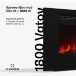 Klarstein Galeras Smart električni kamin , 2 nastavitvi temperature, 16 - 30°| Možnost povezave z IOT - Image 2