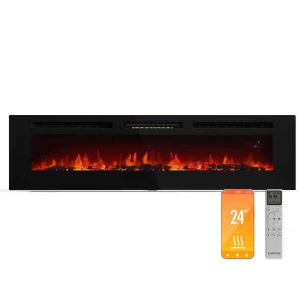 Klarstein Galeras Smart električni kamin , 2 nastavitvi temperature, 16 - 30°| Možnost povezave z IOT