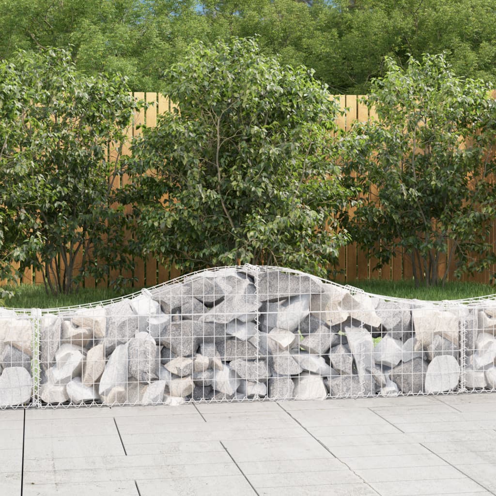 Obokane gabion košare 25 kosov 200x30x40/60 cm pocinkano železo