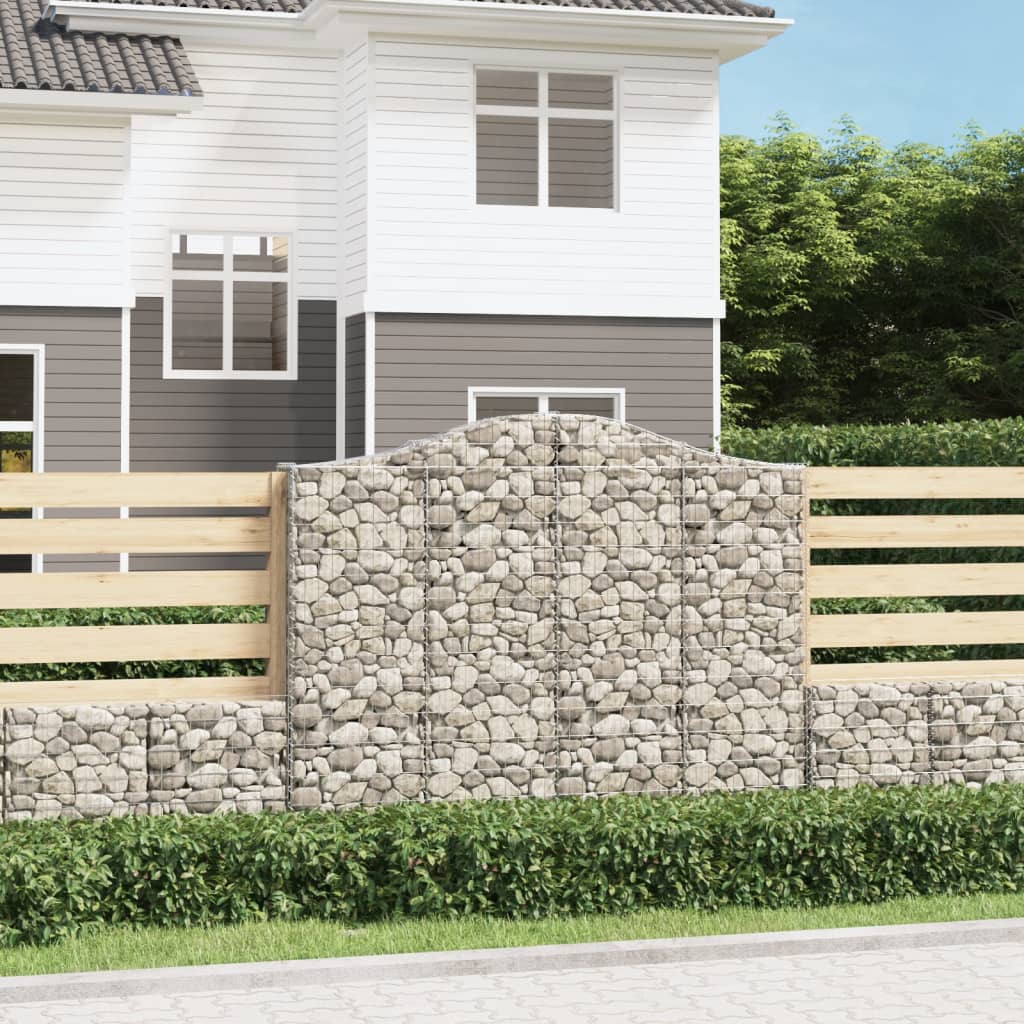 Obokane gabion košare 8 kosa 200x30x160/180 cm pocinkano železo