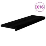 Podloge za stopnice 16 kosov rjave 80x30x2 cm trdna hrastovina - Image 2