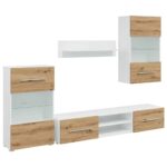 5 kosov TV enote z LED osvetlitvijo Artisan Oak Engineered Wood - Image 2