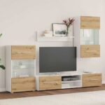 5 kosov TV enote z LED osvetlitvijo Artisan Oak Engineered Wood - Image 3