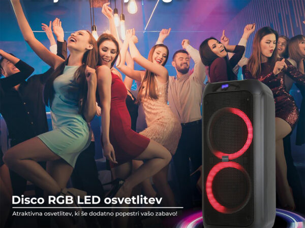 MANTA SPK5310 PRO, Karaoke, vgrajena baterija, Bluetoth/USB/MP3/RADIO FM, Disco LED lučke, TWS, 10.000W P.M.P.O. - Image 3