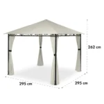 Blumfeldt Mondo, vrtni paviljon, šotor, jeklo, poliester, bež (3x3m) - Image 10