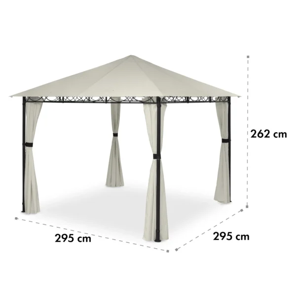Blumfeldt Mondo, vrtni paviljon, šotor, jeklo, poliester, bež (3x3m) - Image 10