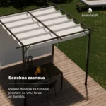 Blumfeldt Pantheon Robust pergola, 3 x 3m, s stranskimi ponjavami, bež - Image 3