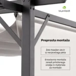 Blumfeldt Pantheon Robust pergola, 3 x 3m, s stranskimi ponjavami, bež - Image 6