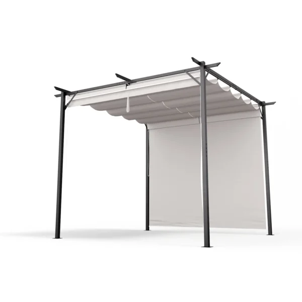 Blumfeldt Pantheon Robust pergola, 3 x 3m, s stranskimi ponjavami, bež
