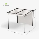 Blumfeldt Pantheon Robust pergola, 3 x 3m, s stranskimi ponjavami, bež - Image 7