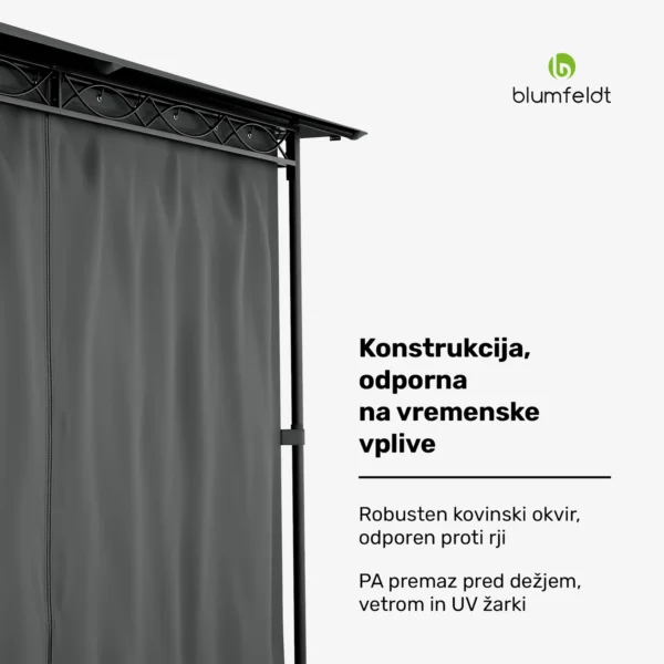 Blumfeldt Mondo Paviljon 3x4m, temno siva - Image 6