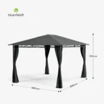 Blumfeldt Mondo Paviljon 3x4m, temno siva - Image 7
