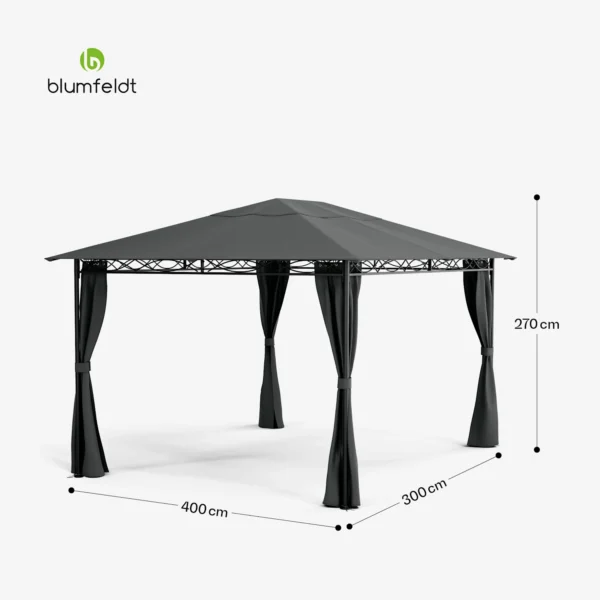 Blumfeldt Mondo Paviljon 3x4m, temno siva - Image 7