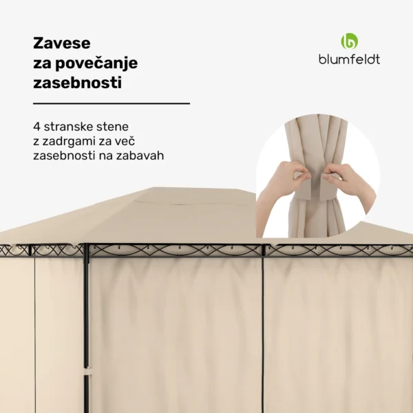 Blumfeldt Mondo Paviljon 3x4m, bež - Image 4
