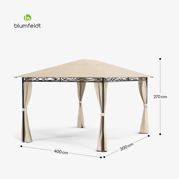 Blumfeldt Mondo Paviljon 3x4m, bež - Image 7