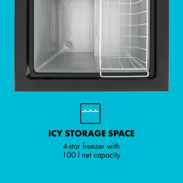 Klarstein Iceblokk 99 zamrzovalna skrinja, 99l, črna - Image 4