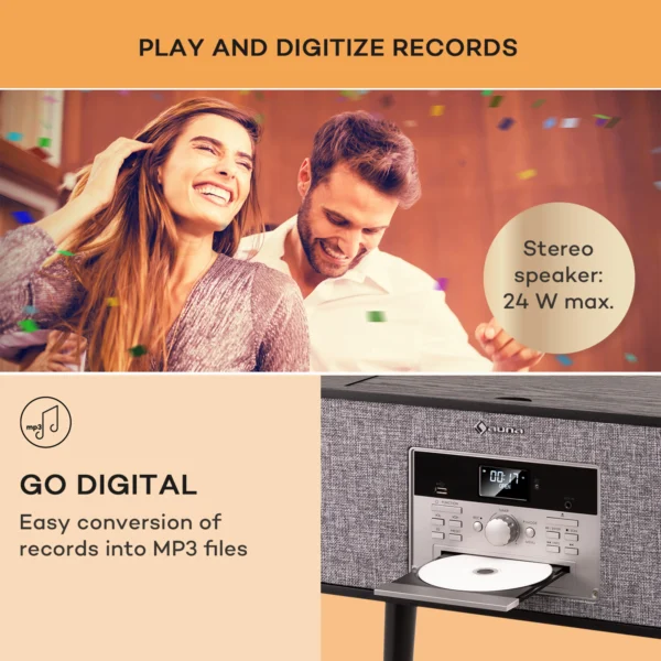 Auna Julie Ann, retro stereo sistem, gramofon (črna) - Image 3